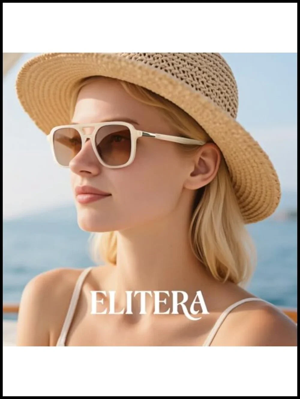 Polarized Retro Aviator Rectangle Sunglasses for Women Men Trendy